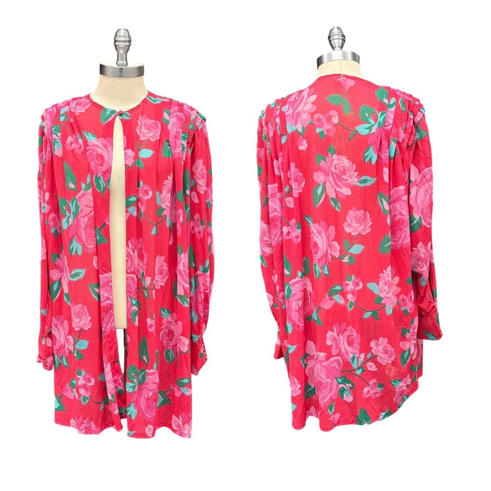Gottex Floral Pleated Jacket Women Small Pink New NWT 622-600 Sonata Jac